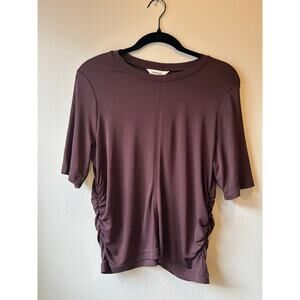 Spanx Sleek Jersey Elbow Sleeve Ruched Top L